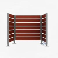 Mülltonnen Sichtschutz aus Kompakt-Laminat – Komplettset (1500x1500 mm, Procity Grau)