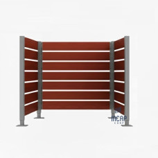 Garbage Bins Privacy Screen made of Compact Laminate – Complete Set (1500x1500 mm, Procity Grey)