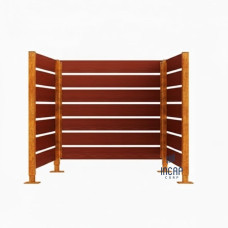 Garbage Bin Privacy Screen Made of Compact Laminate – Complete Set (1500x1500 mm, Rust Corten Effect)