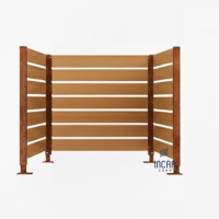 Mülltonnen Sichtschutz aus Kompakt-Laminat – Komplettset (1500x1500 mm, Rost Corten-Effekt)
