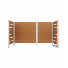 Garbage Bins Privacy Screen made of Compact Laminate - Complete Set (1500x2250 mm, Hot-dip Galvanized)