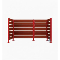 Waste Bin Privacy Screen made of Compact Laminate - Complete Set (1500x2250 mm, Purple)