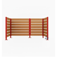 Trash Bin Privacy Screen made of Compact Laminate - Complete Set (1500x2250 mm, Traffic Red)