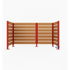 Trash Bin Privacy Screen made of Compact Laminate - Complete Set (1500x2250 mm, Traffic Red)