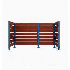 Garbage Bin Screen made of Compact Laminate - Complete Set (1500x2250 mm, Gentian Blue)