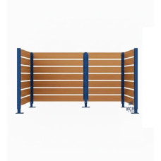 Garbage Bin Screen made of Compact Laminate - Complete Set (1500x2250 mm, Gentian Blue)