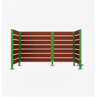 Garbage Bins Privacy Screen made of Compact Laminate – Complete Set (1500x2250 mm, Moss Green)