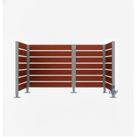 Garbage Bins Privacy Screen made of Compact Laminate – Complete Set (1500x2250 mm, Silk Gray).
