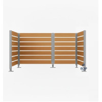 Mülltonnen Sichtschutz aus Kompakt-Laminat – Komplettset (1500x2250 mm, Seidengrau)
