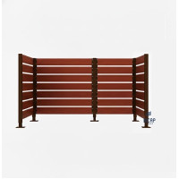 Mülltonnen Sichtschutz aus Kompakt-Laminat – Komplettset (1500x2250 mm, Schokoladenbraun)