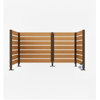 Mülltonnen Sichtschutz aus Kompakt-Laminat – Komplettset (1500x2250 mm, Schokoladenbraun)
