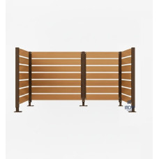 Garbage Bins Privacy Screen made of Compact Laminate – Complete Set (1500x2250 mm, Chocolate Brown)