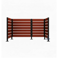 Garbage Bins Privacy Screen Made of Compact Laminate - Complete Set (1500x2250 mm, Deep Black)