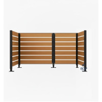 Garbage Bins Privacy Screen Made of Compact Laminate - Complete Set (1500x2250 mm, Deep Black)