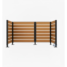 Garbage Bins Privacy Screen Made of Compact Laminate - Complete Set (1500x2250 mm, Deep Black)