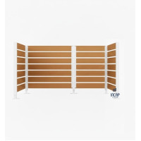 Garbage Can Privacy Screen Made of Compact Laminate - Complete Set (1500x2250 mm, Pure White)