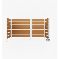 Garbage Can Privacy Screen Made of Compact Laminate - Complete Set (1500x2250 mm, Pure White)