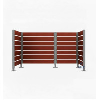 Waste Bin Privacy Screen made of Compact Laminate - Complete Set (1500x2250 mm, Procity Gray)