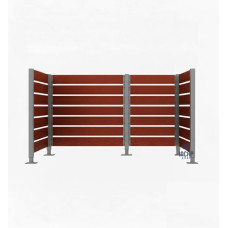 Waste Bin Privacy Screen made of Compact Laminate - Complete Set (1500x2250 mm, Procity Gray)