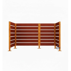 Garbage Bins Privacy Screen made of Compact Laminate – Complete Set (1500x2250 mm, Rust Corten Effect)