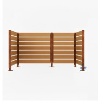 Mülltonnen Sichtschutz aus Kompakt-Laminat – Komplettset (1500x2250 mm, Rost Corten-Effekt)