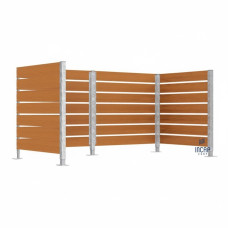 Waste Bins Privacy Screen made of Compact Laminate – Complete Set (1500x3000 mm, Hot-Dip Galvanized)