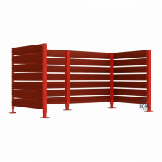 Garbage Bins Privacy Screen made of Compact Laminate - Complete Set (1500x3000 mm, Traffic Red)