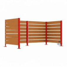 Garbage Bins Privacy Screen made of Compact Laminate - Complete Set (1500x3000 mm, Traffic Red)