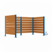 Trash Can Privacy Screen Made of Compact Laminate - Complete Set (1500x3000 mm, Gentian Blue)