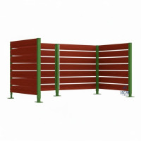 Garbage Bins Privacy Screen Made from Compact Laminate - Complete Set (1500x3000 mm, Moss Green)
