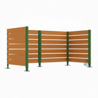 Garbage Bins Privacy Screen Made from Compact Laminate - Complete Set (1500x3000 mm, Moss Green)