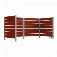 Mülltonnen Sichtschutz aus Kompakt-Laminat – Komplettset (1500x3000 mm, Seidengrau)