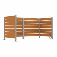 Trash Bin Privacy Screen Made of Compact Laminate – Complete Set (1500x3000 mm, Silk Grey).