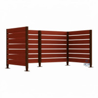Mülltonnen Sichtschutz aus Kompakt-Laminat – Komplettset (1500x3000 mm, Schokoladenbraun)