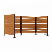 Mülltonnen Sichtschutz aus Kompakt-Laminat – Komplettset (1500x3000 mm, Schokoladenbraun)