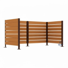 Garbage Bin Privacy Screen made of Compact Laminate - Complete Set (1500x3000 mm, Chocolate Brown)