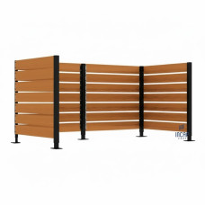 Garbage Bins Screen made of Compact Laminate - Complete Set (1500x3000 mm, Deep Black)