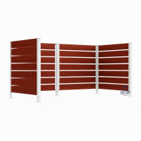 Mülltonnen Sichtschutz aus Kompakt-Laminat – Komplettset (1500x3000 mm, Reinweiß)