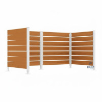 Garbage Bins Privacy Screen made of Compact Laminate - Complete Set (1500x3000 mm, Pure White)