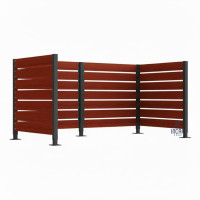 Mülltonnen Sichtschutz aus Kompakt-Laminat – Komplettset (1500x3000 mm, Procity Grau)