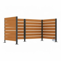 Bin Container Privacy Screen from Compact Laminate - Complete Set (1500x3000 mm, Procity Grey)