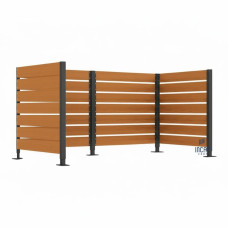 Bin Container Privacy Screen from Compact Laminate - Complete Set (1500x3000 mm, Procity Grey)