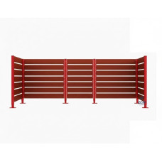 Garbage Bins Privacy Screen made of Compact Laminate – Complete Set (1500x3750 mm, Purple).