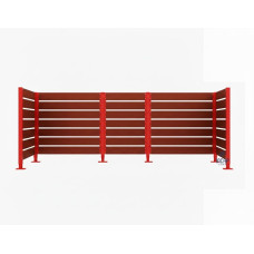 Waste Bin Privacy Screen made of Compact Laminate - Complete Set (1500x3750 mm, Traffic Red)