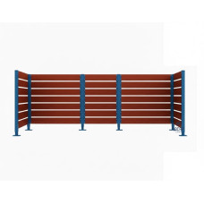 Garbage Bin Privacy Screen made of Compact Laminate - Complete Set (1500x3750 mm, Gentian Blue)