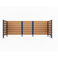 Mülltonnen Sichtschutz aus Kompakt-Laminat – Komplettset (1500x3750 mm, Enzianblau)