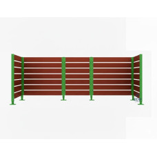 Garbage Bins Privacy Screen made of Compact Laminate – Complete Set (1500x3750 mm, Moss Green)