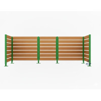 Garbage Bins Privacy Screen made of Compact Laminate – Complete Set (1500x3750 mm, Moss Green)