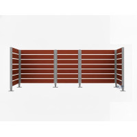 Mülltonnen Sichtschutz aus Kompakt-Laminat – Komplettset (1500x3750 mm, Seidengrau)