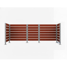 Garbage Bins Privacy Screen made of Compact Laminate - Complete Set (1500x3750 mm, Silk Grey)